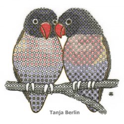 Blackwork Lovebirds - Just the Two of Us Blackwork Love Birds Just the Two of US