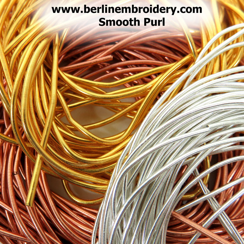 Smooth Purl Bullion for Metal Thread Embroidery Gold 