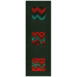Bargello Panel of Three - Shades of Red and Turquoise Stitched by Beppy Berlin #bptsrt