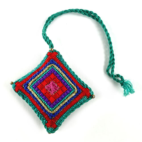 Canvas Work Colourful Scissors Fob Stitched by Beppy Berlin #cwcsf